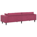 Sofa Vinrød 250 x 77 x 76 cm Fløjl