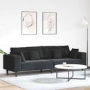 Sofa Sort 250 x 77 x 76 cm Fløjl