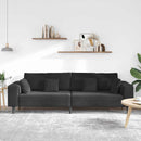Sofa Sort 250 x 77 x 76 cm Fløjl