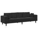Sofa Sort 250 x 77 x 76 cm Fløjl