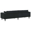 Sofa Sort 250 x 77 x 76 cm Fløjl