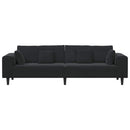 Sofa Sort 250 x 77 x 76 cm Fløjl
