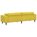 Sofa Gul 250 x 77 x 76 cm Fløjl