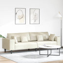 Sofa Creme 250 x 77 x 76 cm Fløjl