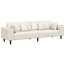 Sofa Creme 250 x 77 x 76 cm Fløjl