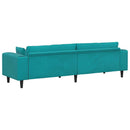 Sofa Turkis 250 x 77 x 76 cm Fløjl