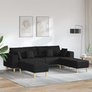 Sofa med pude 3 pcs Sort Stof