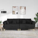 Sofa med pude 3 pcs Sort Stof