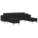 Sofa med pude 3 pcs Sort Stof