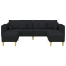 Sofa med pude 3 pcs Sort Stof