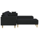 Sofa med pude 3 pcs Sort Stof
