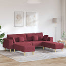 Sofa med pude 3 pcs Vinrød Stof