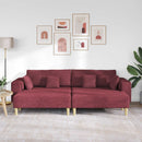 Sofa med pude 3 pcs Vinrød Stof