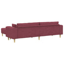 Sofa med pude 3 pcs Vinrød Stof