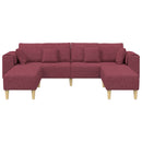Sofa med pude 3 pcs Vinrød Stof