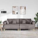 Sofa med pude 3 pcs Gråbrun Stof