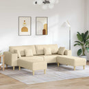 Sofa med pude 3 pcs Creme Stof