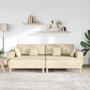 Sofa med pude 3 pcs Creme Stof