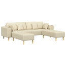 Sofa med pude 3 pcs Creme Stof