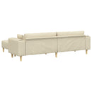 Sofa med pude 3 pcs Creme Stof