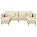 Sofa med pude 3 pcs Creme Stof