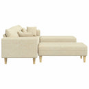Sofa med pude 3 pcs Creme Stof