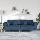 Sofa med pude 3 pcs Blå Stof
