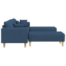 Sofa med pude 3 pcs Blå Stof
