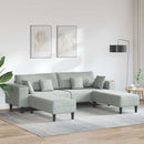 Sofa 3 pcs Lysegrå 250 x 188 x 76 cm Fløjl
