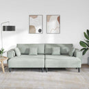 Sofa 3 pcs Lysegrå 250 x 188 x 76 cm Fløjl