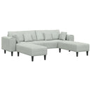 Sofa 3 pcs Lysegrå 250 x 188 x 76 cm Fløjl