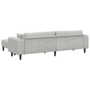 Sofa 3 pcs Lysegrå 250 x 188 x 76 cm Fløjl