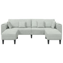 Sofa 3 pcs Lysegrå 250 x 188 x 76 cm Fløjl