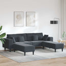 Sofa 3 pcs Mørkegrå 250 x 188 x 76 cm Fløjl