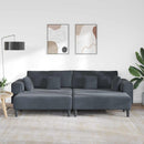 Sofa 3 pcs Mørkegrå 250 x 188 x 76 cm Fløjl