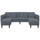 Sofa 3 pcs Mørkegrå 250 x 188 x 76 cm Fløjl