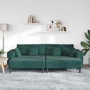 Sofa 3 pcs Mørkegrøn 250 x 188 x 76 cm Fløjl