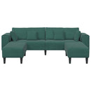 Sofa 3 pcs Mørkegrøn 250 x 188 x 76 cm Fløjl
