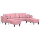 Sofa 3 pcs Lyserød 250 x 188 x 76 cm Fløjl