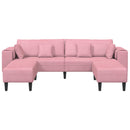 Sofa 3 pcs Lyserød 250 x 188 x 76 cm Fløjl