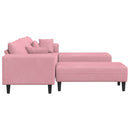 Sofa 3 pcs Lyserød 250 x 188 x 76 cm Fløjl