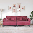 Sofa 3 pcs Vinrød 250 x 188 x 76 cm Fløjl