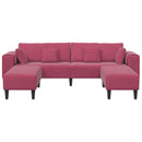 Sofa 3 pcs Vinrød 250 x 188 x 76 cm Fløjl