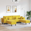 Sofa 3 pcs Gul 250 x 188 x 76 cm Fløjl
