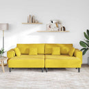 Sofa 3 pcs Gul 250 x 188 x 76 cm Fløjl