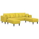 Sofa 3 pcs Gul 250 x 188 x 76 cm Fløjl