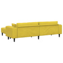 Sofa 3 pcs Gul 250 x 188 x 76 cm Fløjl