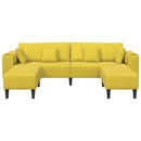 Sofa 3 pcs Gul 250 x 188 x 76 cm Fløjl