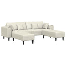 Sofa 3 pcs Creme 250 x 188 x 76 cm Fløjl