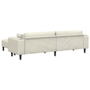 Sofa 3 pcs Creme 250 x 188 x 76 cm Fløjl